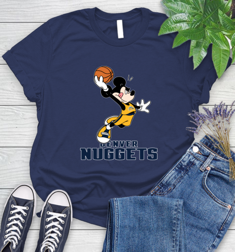 NBA Basketball Denver Nuggets Cheerful Mickey Mouse Shirt Women's T-Shirt 12