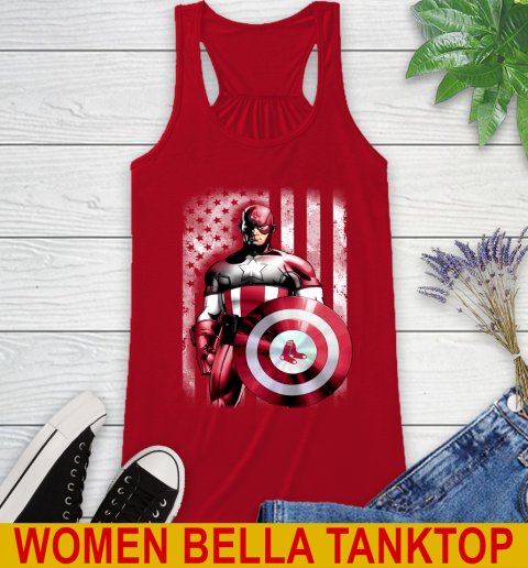 Boston Red Sox MLB Baseball Captain America Marvel Avengers American Flag Shirt Racerback Tank 4
