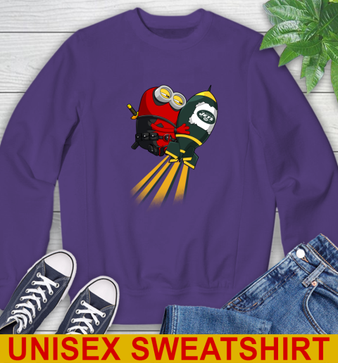 NFL Football New York Jets Deadpool Minion Marvel Shirt Sweatshirt 4