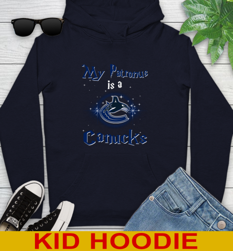 NHL Hockey Harry Potter My Patronus Is A Vancouver Canucks Youth Hoodie 3