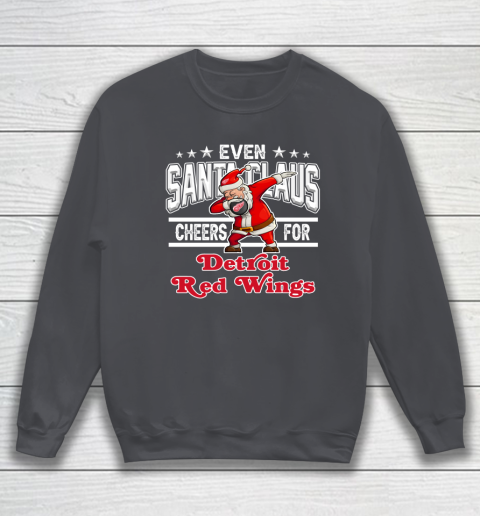 Detroit Red Wings Even Santa Claus Cheers For Christmas NHL Sweatshirt 4
