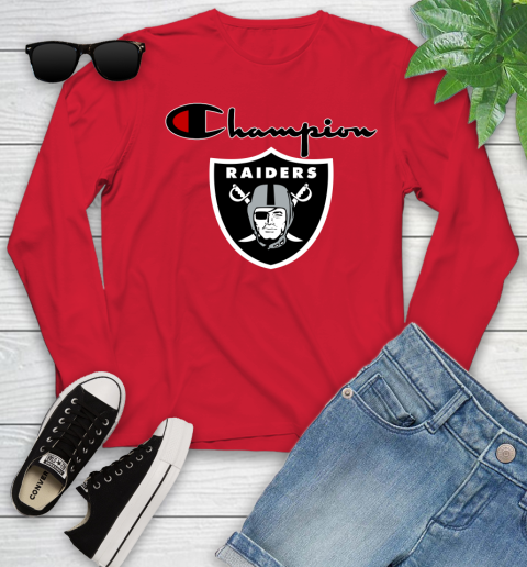 NFL Football Oakland Raiders Champion Shirt Youth Long Sleeve 9