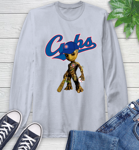 MLB Chicago Cubs Groot Guardians Of The Galaxy Baseball Long Sleeve T-Shirt 6