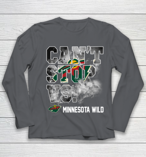 NHL Minnesota Wild Hockey Can't Stop Vs Youth Long Sleeve 6