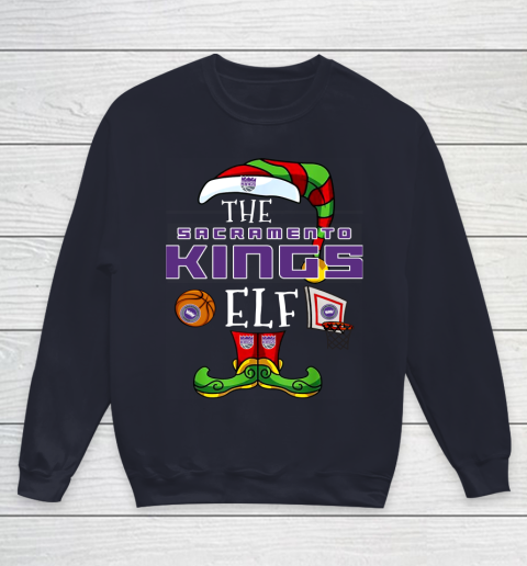 Sacramento Kings Christmas ELF Funny NBA Youth Sweatshirt 2