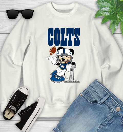 NFL Indianapolis Colts Mickey Mouse Disney Super Bowl Football T Shirt Youth Sweatshirt