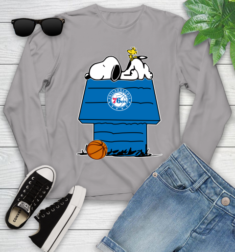 Philadelphia 76ers NBA Basketball Snoopy Woodstock The Peanuts Movie Youth Long Sleeve 5