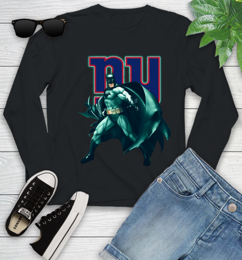 NFL Batman Football Sports New York Giants Youth Long Sleeve 2