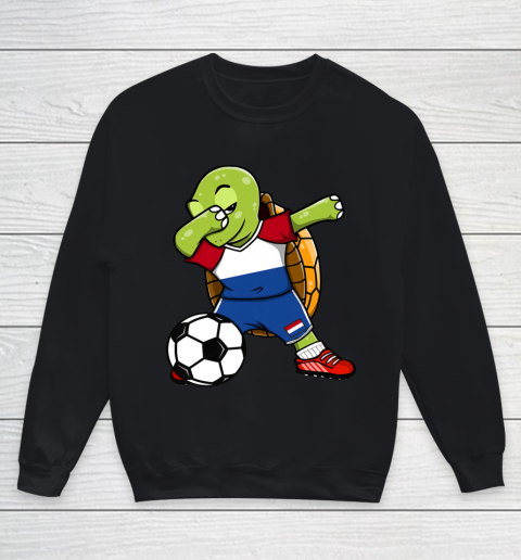 Dabbing Turtle Netherlands Soccer Fans Jersey Dutch Football Youth Sweatshirt