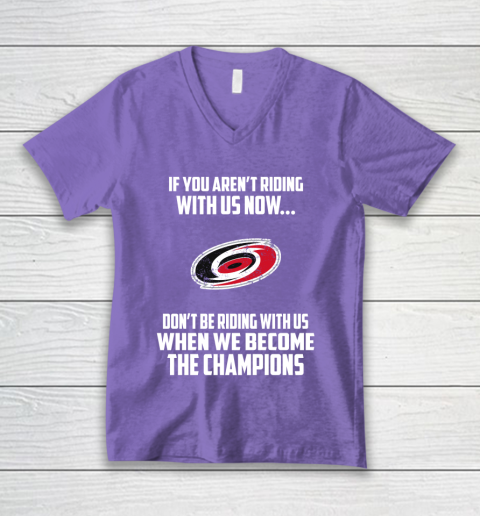 NHL Carolina Hurricanes Hockey We Become The Champions V-Neck T-Shirt 8