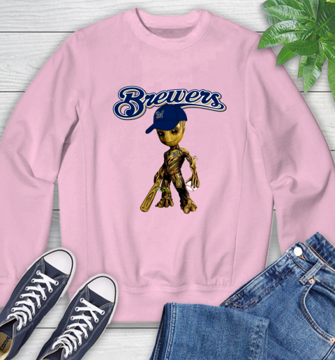 MLB Milwaukee Brewers Groot Guardians Of The Galaxy Baseball Sweatshirt 9