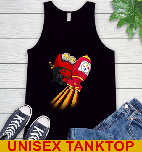 NFL Football Pittsburgh Steelers Deadpool Minion Marvel Shirt Tank Top