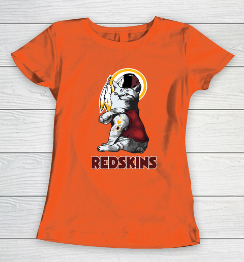 NFL Football My Cat Loves Washington Redskins Women's T-Shirt 3