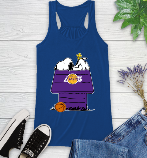 Los Angeles Lakers NBA Basketball Snoopy Woodstock The Peanuts Movie Racerback Tank 9