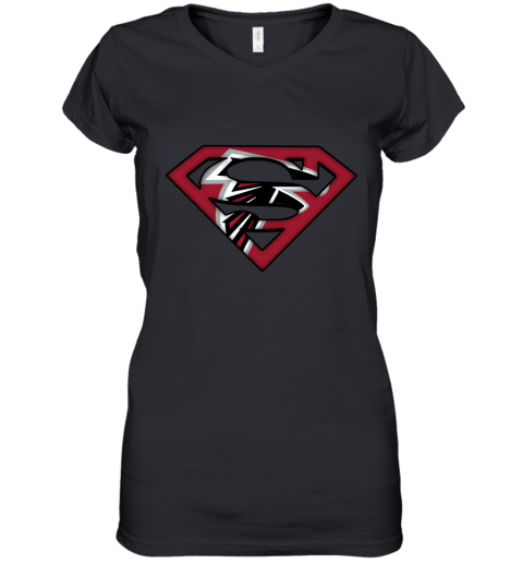 We Are Undefeatable The Atlanta Falcons x Superman NFL Women's V-Neck T-Shirt
