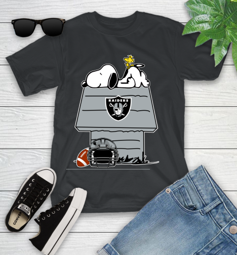 Oakland Raiders NFL Football Snoopy Woodstock The Peanuts Movie Youth T-Shirt 2