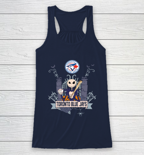 MLB Toronto Blue Jays Baseball Jack Skellington Halloween Racerback Tank 8