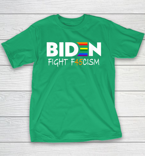 Biden Fight F45cism Shirt Biden Fight Fascism Anti Trump Youth T-Shirt - Image 5