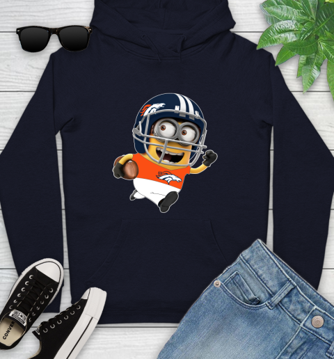 NFL Denver Broncos Minions Disney Football Sports Youth Hoodie 4