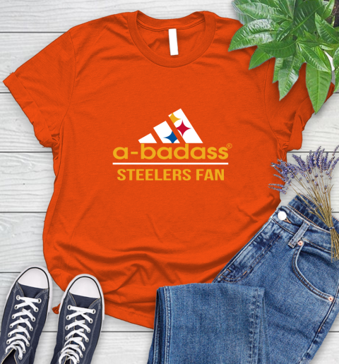 NFL A Badass Pittsburgh Steelers Fan Adidas Football Sports Women's T-Shirt 3