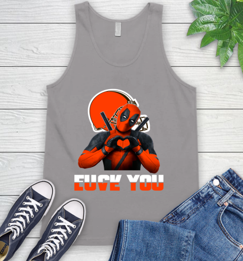 NHL Cleveland Browns Deadpool Love You Fuck You Football Sports Tank Top 3