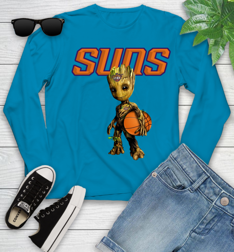 Phoenix Suns NBA Basketball Groot Marvel Guardians Of The Galaxy Youth Long Sleeve 7
