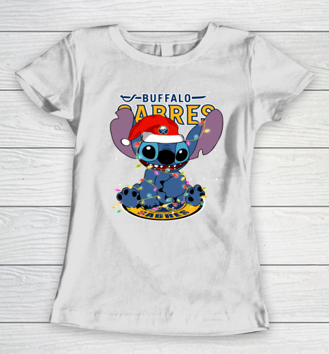 Buffalo Sabres NHL Hockey noel stitch Christmas Women's T-Shirt