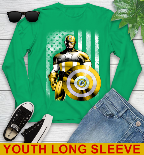 Indiana Pacers NBA Basketball Captain America Marvel Avengers American Flag Shirt Youth Long Sleeve 7