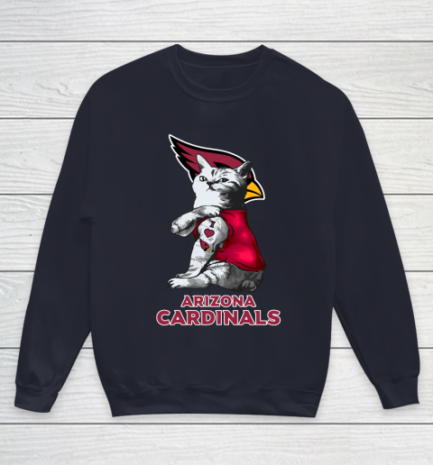 NFL Football My Cat Loves Arizona Cardinals Youth Sweatshirt 2