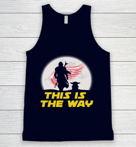 Detroit Red Wings NHL Ice Hockey Star Wars Yoda And Mandalorian This Is The Way Tank Top 2