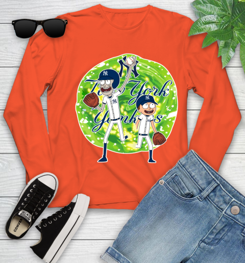 MLB New York Yankees Rick And Morty Baseball Sports Youth Long Sleeve 4