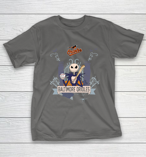 MLB Baltimore Orioles Baseball Jack Skellington Halloween T-Shirt 8