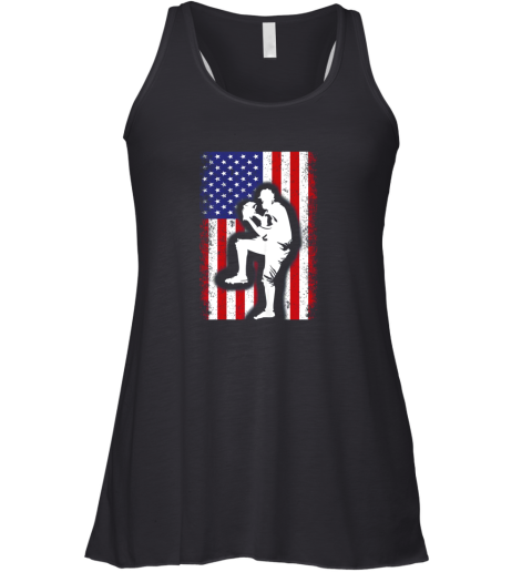 Vintage USA American Flag Baseball Player Team Gift Racerback Tank