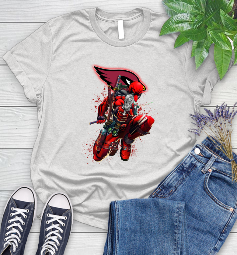 NFL Deadpool Marvel Comics Sports Football Arizona Cardinals Women's T-Shirt