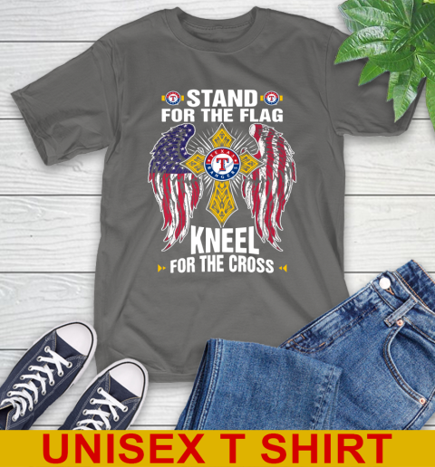 MLB Baseball Texas Rangers Stand For Flag Kneel For The Cross Shirt T-Shirt - Image 11
