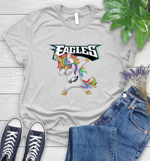 Philadelphia Eagles NFL Football Funny Unicorn Dabbing Sports Women's T-Shirt