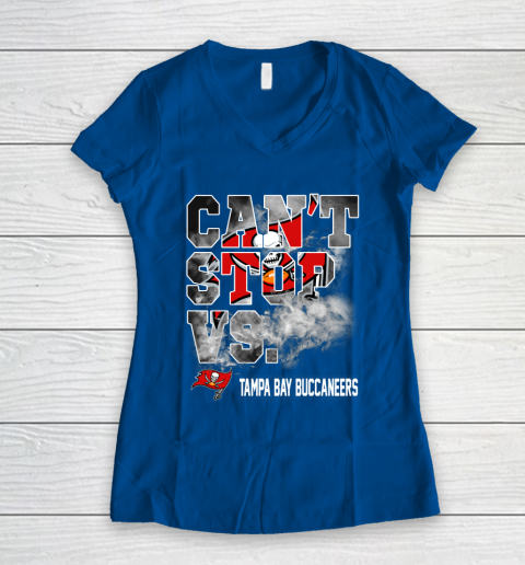NFL Tampa Bay Buccaneers Can't Stop Vs Women's V-Neck T-Shirt 7
