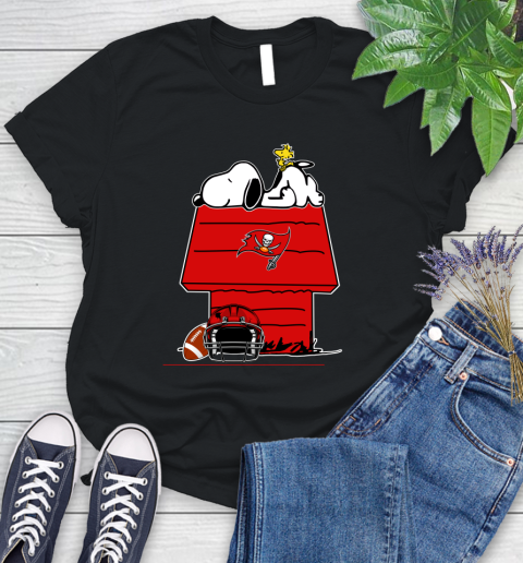 Tampa Bay Buccaneers NFL Football Snoopy Woodstock The Peanuts Movie Women's T-Shirt 2