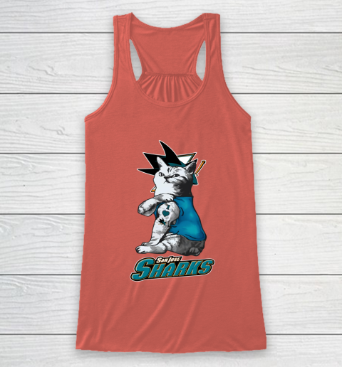 NHL My Cat Loves San Jose Sharks Hockey Racerback Tank 3