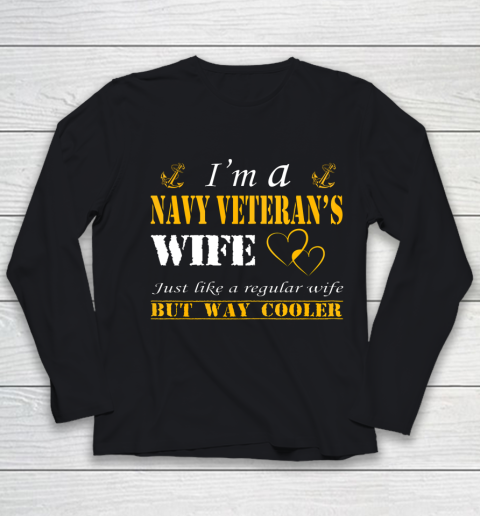Womens I am a Navy veterans wife t shirt Navy veteran Youth Long Sleeve