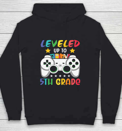 Back To School Shirt Leveled up to 5h grade Youth Hoodie