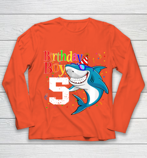 Kids 5th Birthday Boy Shark Shirts 5 Jaw Some Four Tees Boys 5 Years Old  Youth Long Sleeve