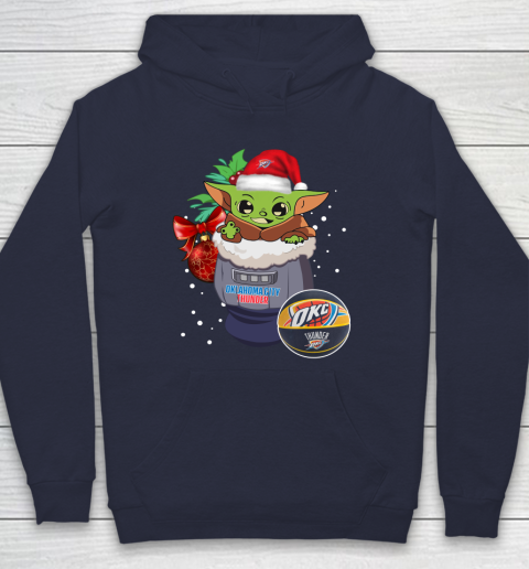 Oklahoma City Thunder Christmas Baby Yoda Star Wars Funny Happy NBA Hoodie 4