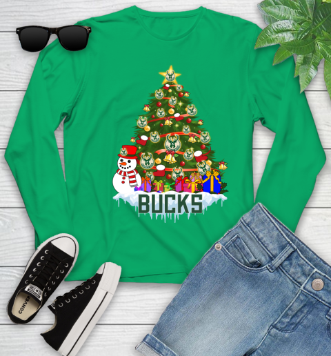 Milwaukee Bucks Merry Christmas NBA Basketball Sports Youth Long Sleeve 6