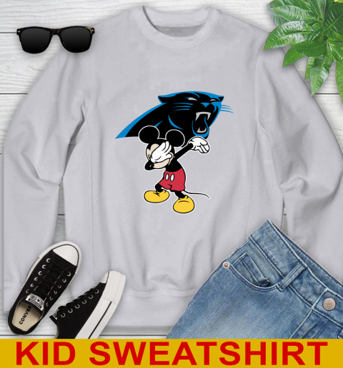 Carolina Panthers NFL Football Dabbing Mickey Disney Sports Youth Sweatshirt 4