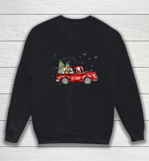 Great Pyrenees Dog Red Car On The Way Delivery Christmas Sweatshirt