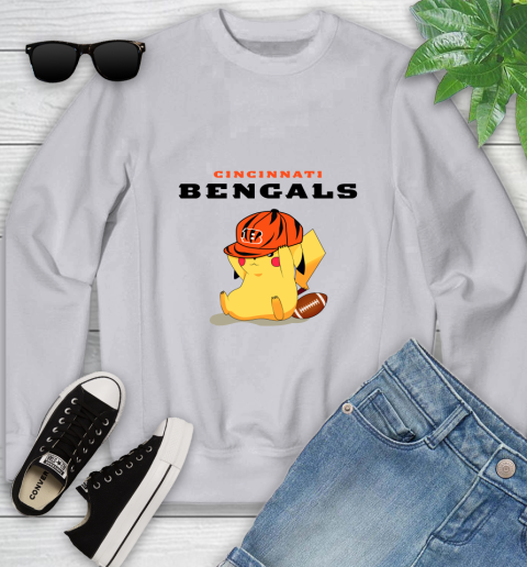 NFL Pikachu Football Sports Cincinnati Bengals Youth Sweatshirt 4