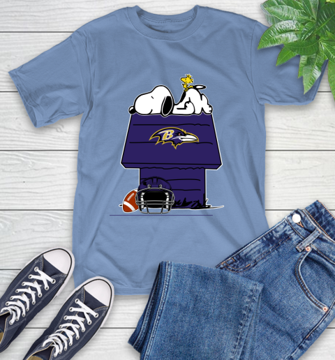 Baltimore Ravens NFL Football Snoopy Woodstock The Peanuts Movie T-Shirt 11