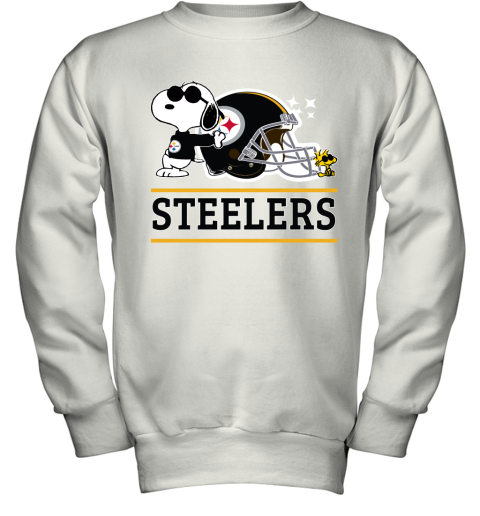 The Pittsburg Steelers Joe Cool And Woodstock Snoopy Mashup Youth Sweatshirt
