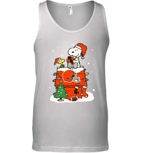 A Happy Christmas With Cleveland Browns Snoopy Tank Top